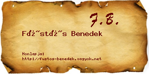 Füstös Benedek névjegykártya