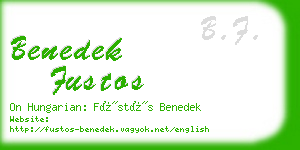 benedek fustos business card